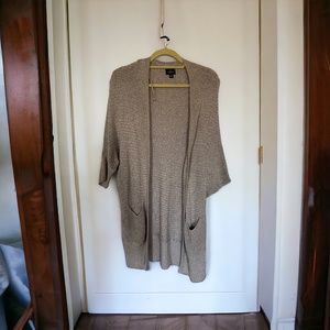 Taupe/oatmeal American Eagle 3/4 length sleeve knit spring cardigan
